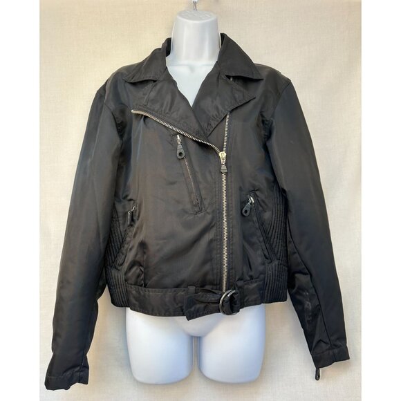 Harley-Davidson Womens Black Motorcycle Jacket Size S Embroidered Logo Zip Closu